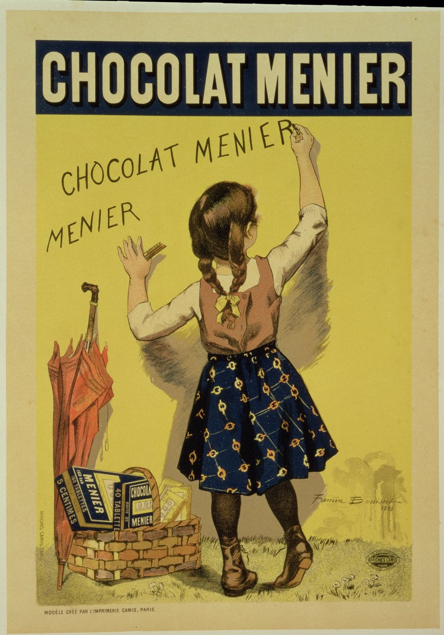 Reprodukcja plakatu reklamującego czekoladę "Menier", 1893 r. autorstwa Firmin Bouisset