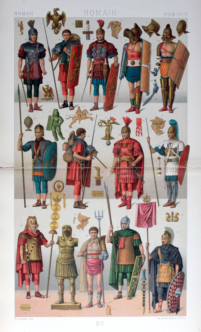 Rzymski strój wojskowy i gladiatorski, ok. 1800-1836 r autorstwa Firmin Didot