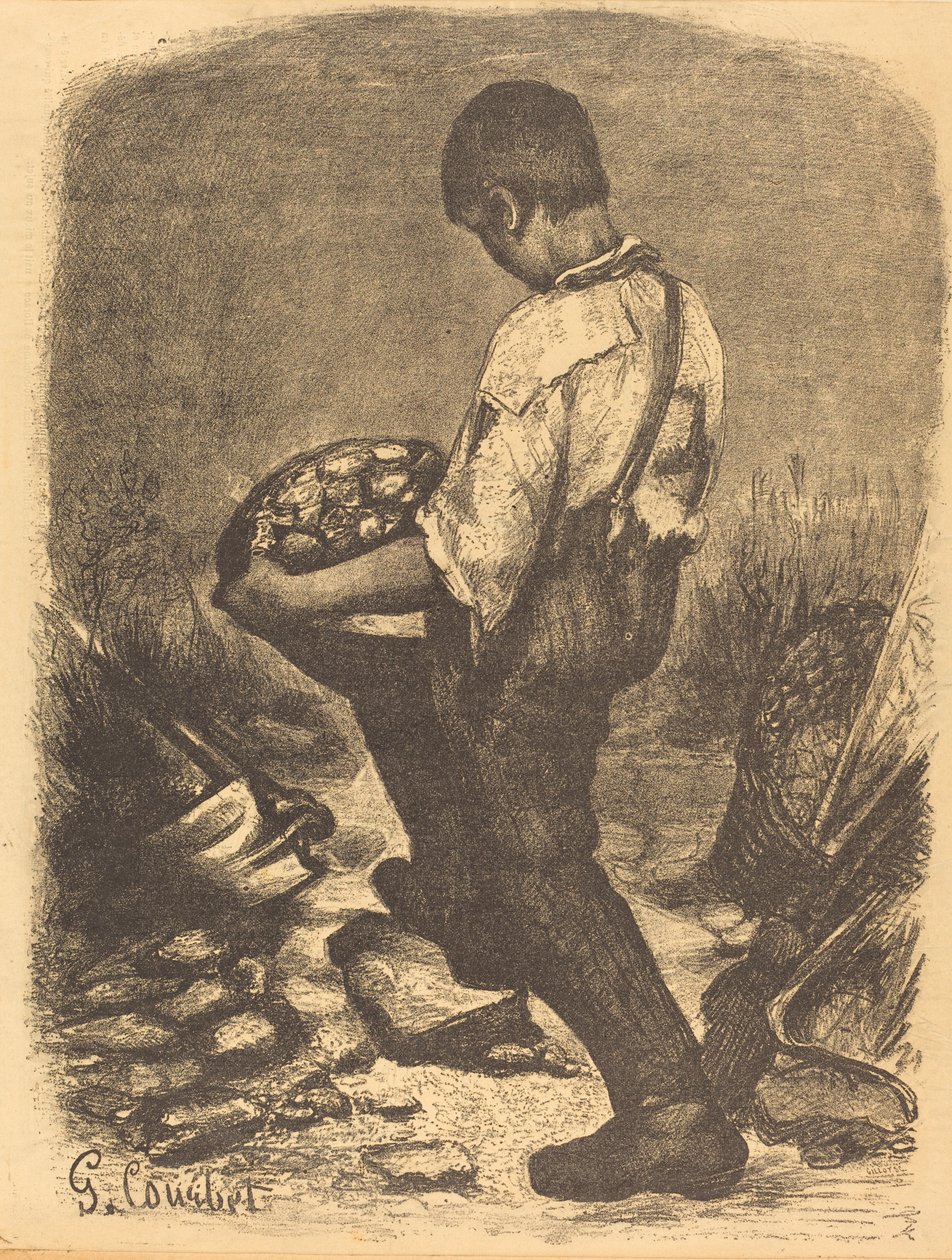 Łamacz Kamieni autorstwa Firmin Gillot after Gustave Courbet