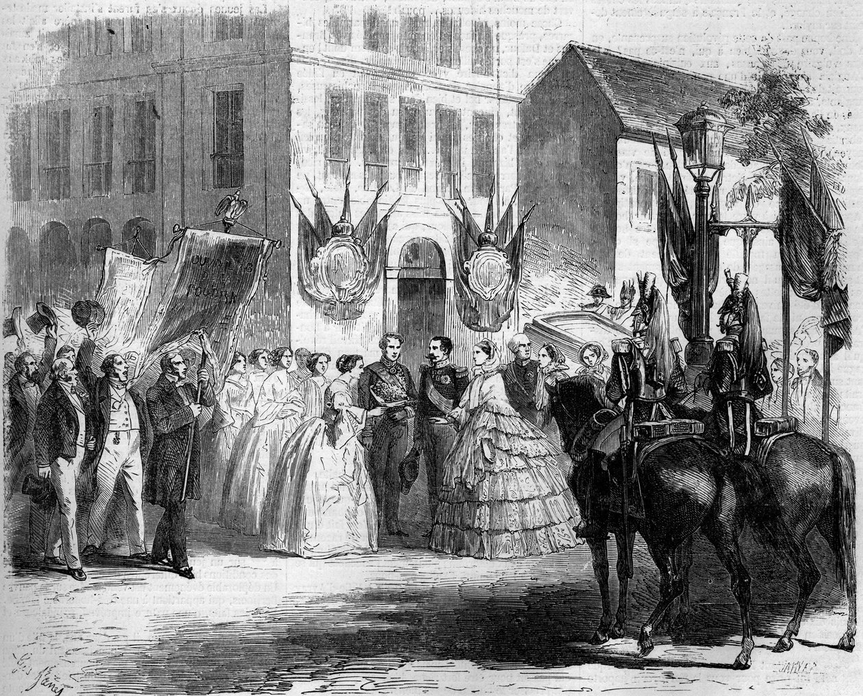 Podróż Napoleona III (1808-1873) i Eugenie de Montijo (1826-1920) do Rouen autorstwa Firmin Massot