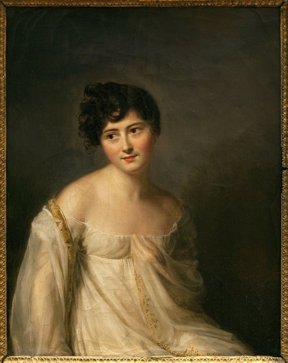 Portret Juliette Recamier (1777-1849) znanej jako Madame Recamier. Obraz Firmina Massota (1766-1849), olej na płótnie, ok. 1807 r. Sztuka francuska autorstwa Firmin Massot