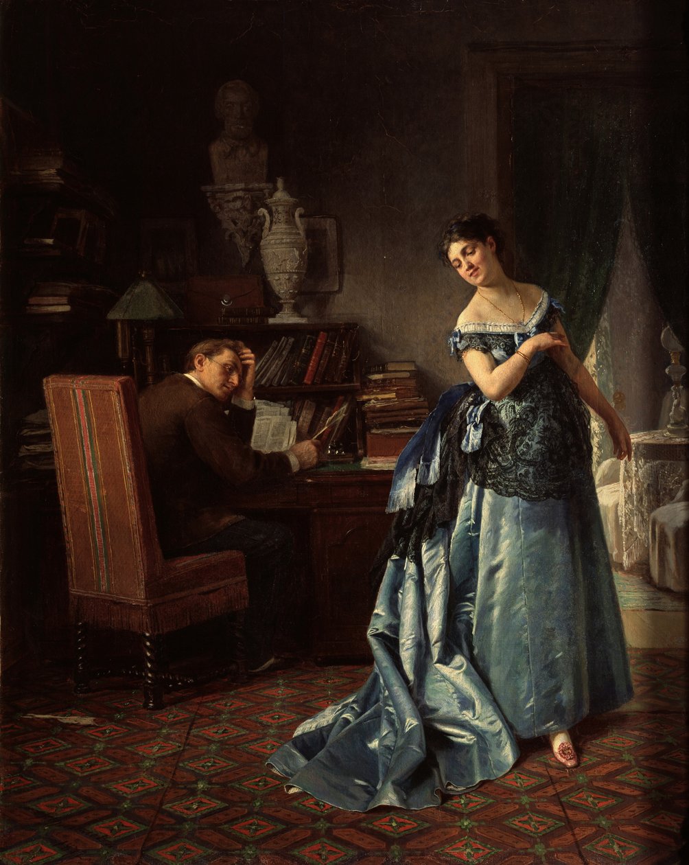 Dama mody. Przygotowanie do balu, 1872 autorstwa Firs Sergeevich Zhuravlev