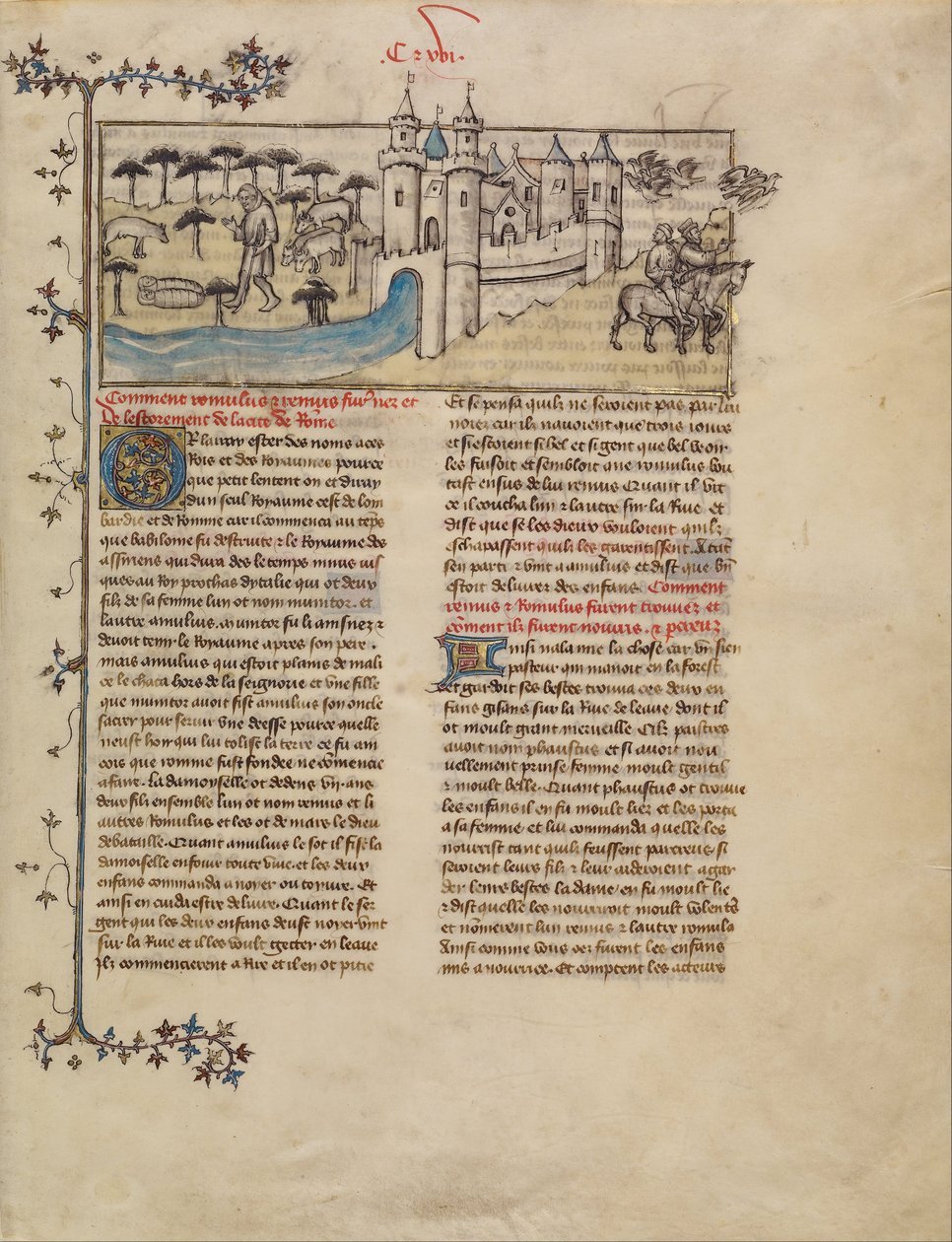 Romulus i Remus autorstwa First Master of the Bible historiale of Jean de Berry