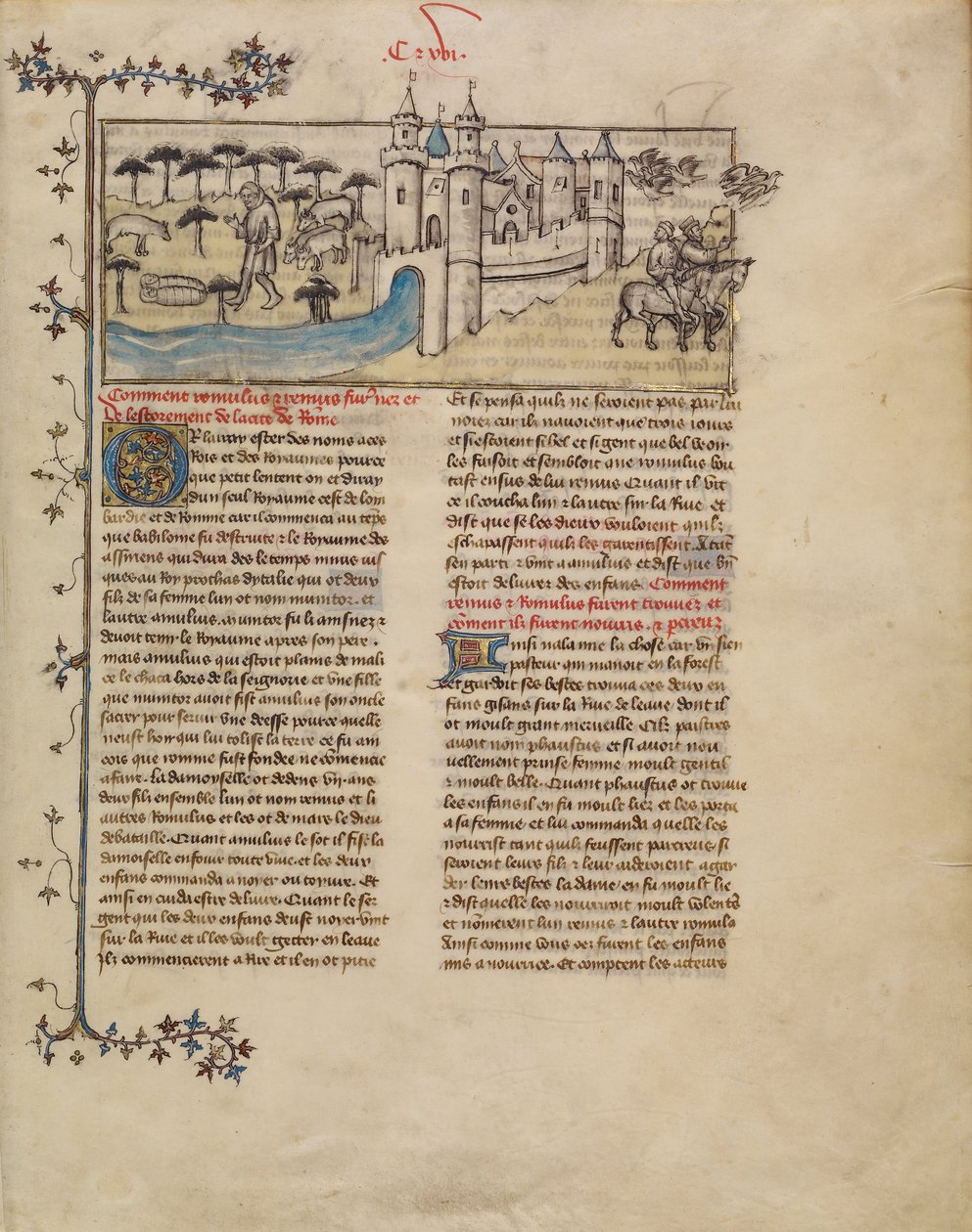 Romulus i Remus autorstwa First Master of the Bible historiale of Jean de Berry