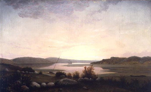 Creek w pobliżu Gloucester, Massachusetts (olej na płótnie) autorstwa Fitz Henry Lane