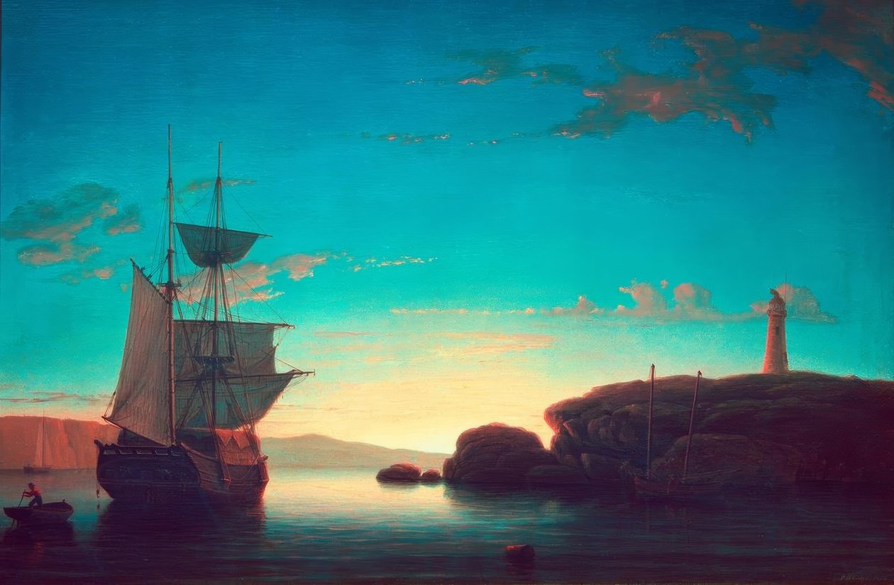 Latarnia morska w Camden, Maine autorstwa Fitz Henry Lane
