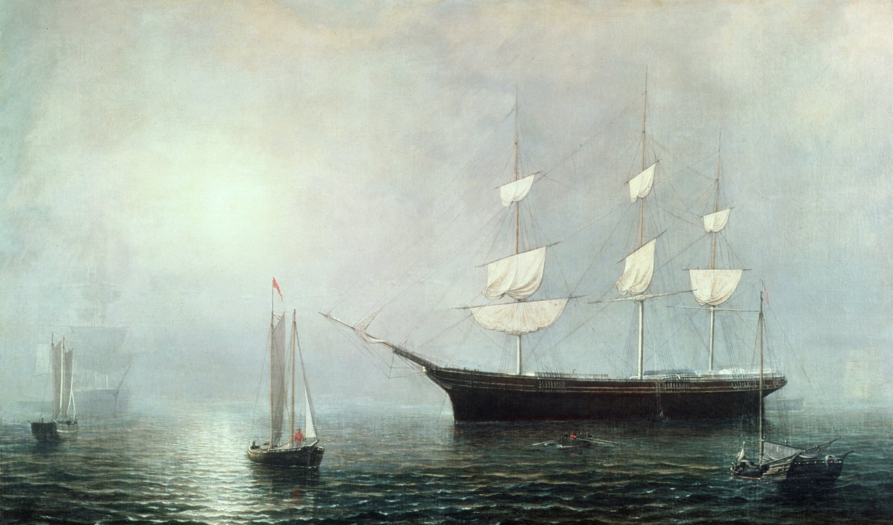 Statek Starlight, ok. 1860 (olej na płótnie) autorstwa Fitz Henry Lane