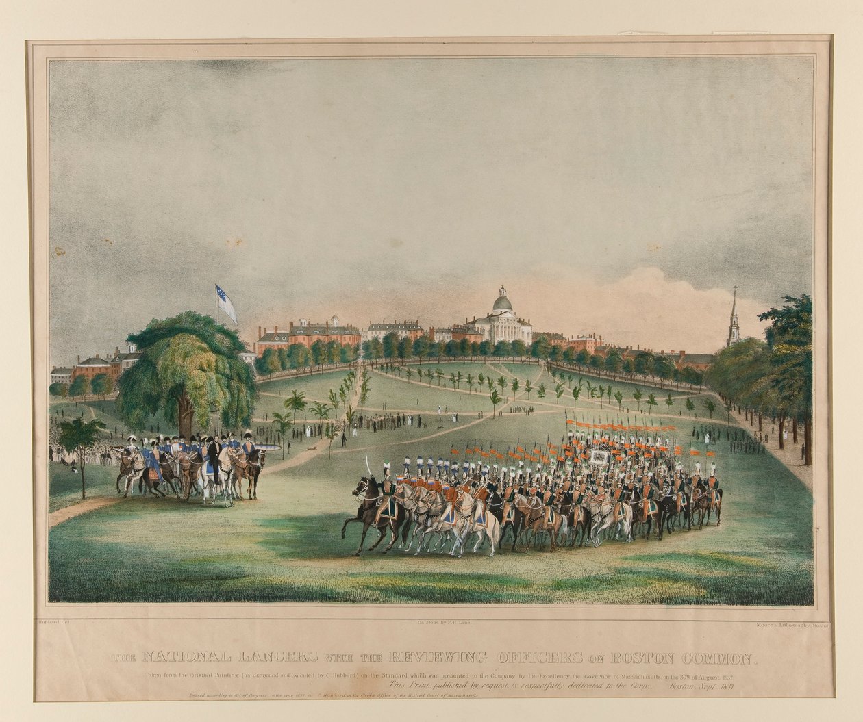 National Lancers z urzędnikami weryfikującymi w Boston Common autorstwa Fitz Henry Lane