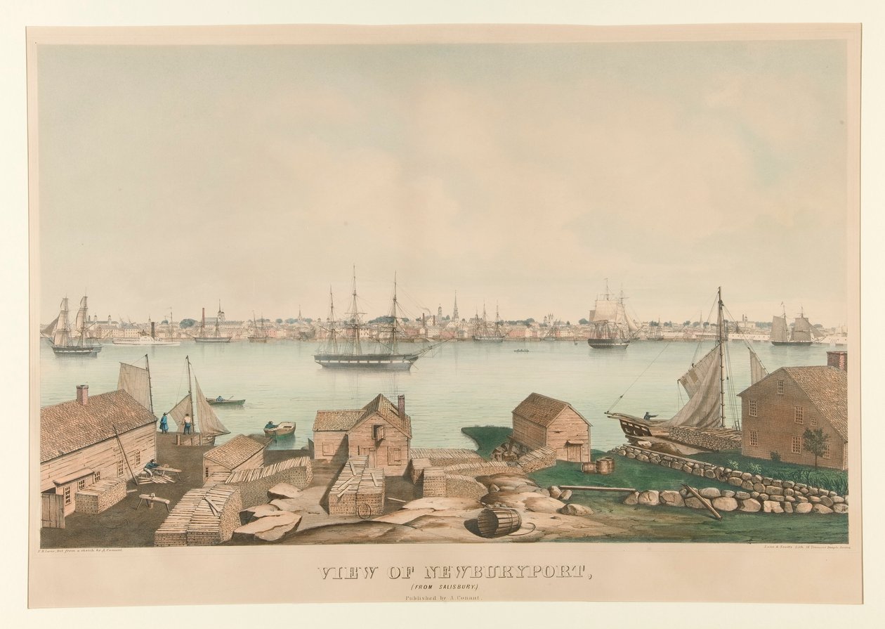 Widok na Newburyport (z Salisbury) autorstwa Fitz Henry Lane