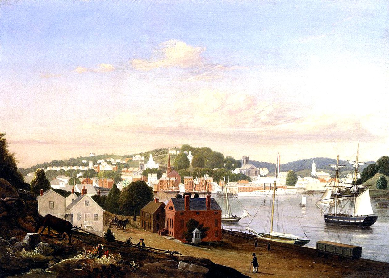 Widok Norwich, Connecticut, USA, 1849 autorstwa Fitz Henry Lane