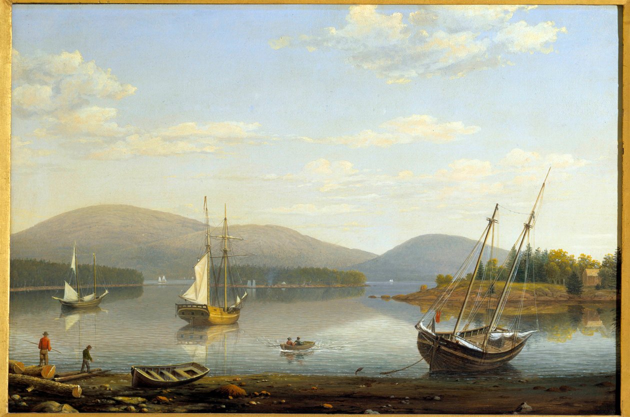 Widok na Port of Somes w Maine w Stanach Zjednoczonych Obraz Hugh Lane Fitz (1804-1865) 1850 Ze zbiorów prywatnych autorstwa Fitz Henry Lane