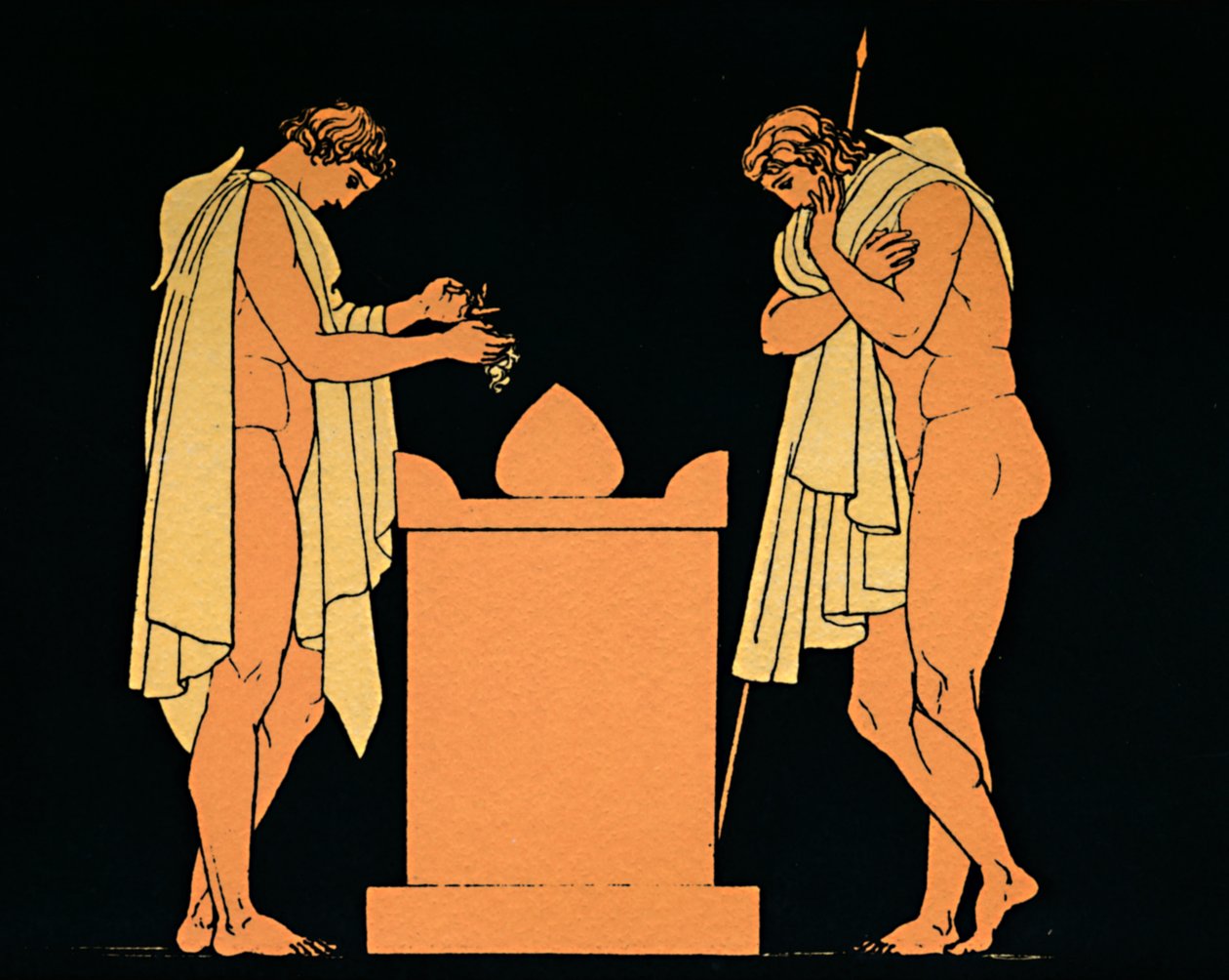 Orestes przy grobie swego Ojca, 1880 autorstwa Flaxman
