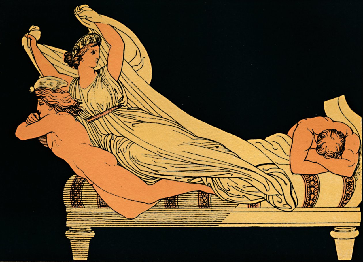 Pusta radość, która mieszka w snach nocy, 1880 autorstwa Flaxman