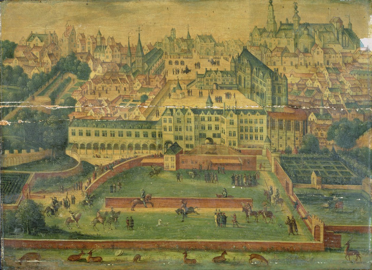 Widok na Pałac Królewski, Bruksela autorstwa Flemish School