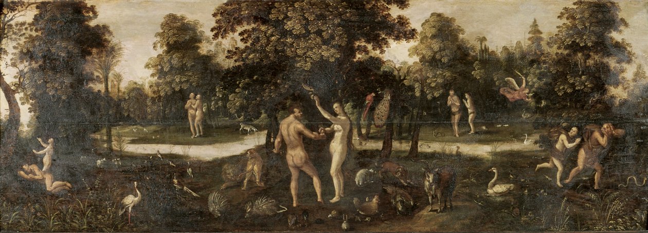 Adam i Ewa wygnani z raju autorstwa Flemish School