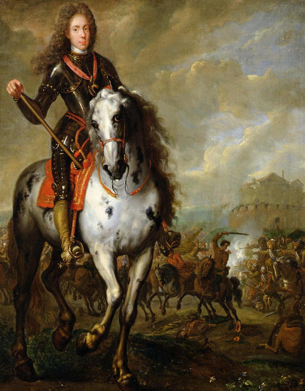 Portret konny księcia Eugeniusza de Savoie (1663-1736) ok. 1700-10 autorstwa Flemish School
