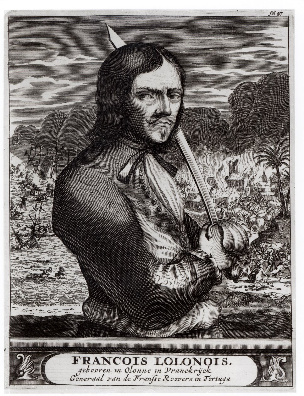 Francois Lolonois, generał francuskich bandytów w Tortuga autorstwa Flemish School