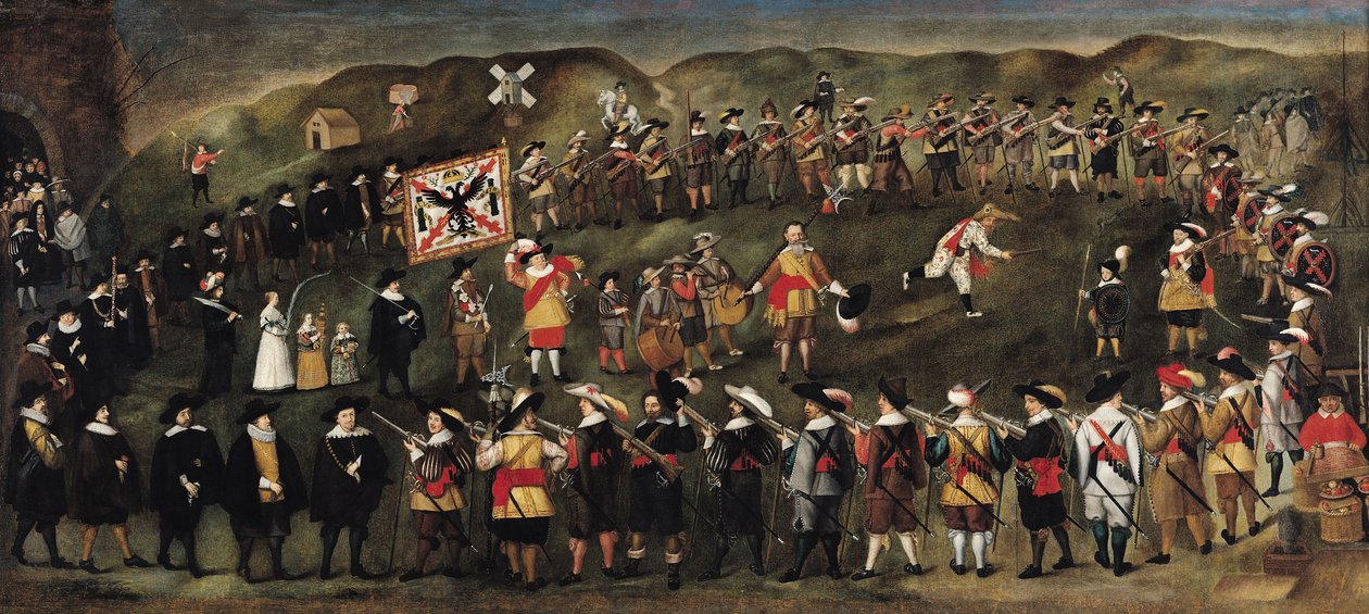 Członkowie Bractwa św. Barbary z Dunkierki w 1633 r. autorstwa Flemish School