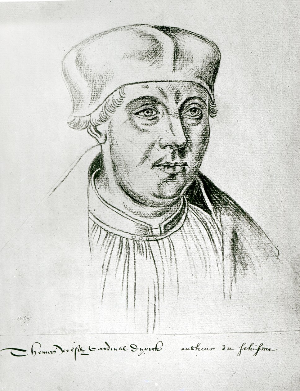 Ms 266 f.257 Portret Thomasa Wolseya, kardynała Yorku, z Recueil d