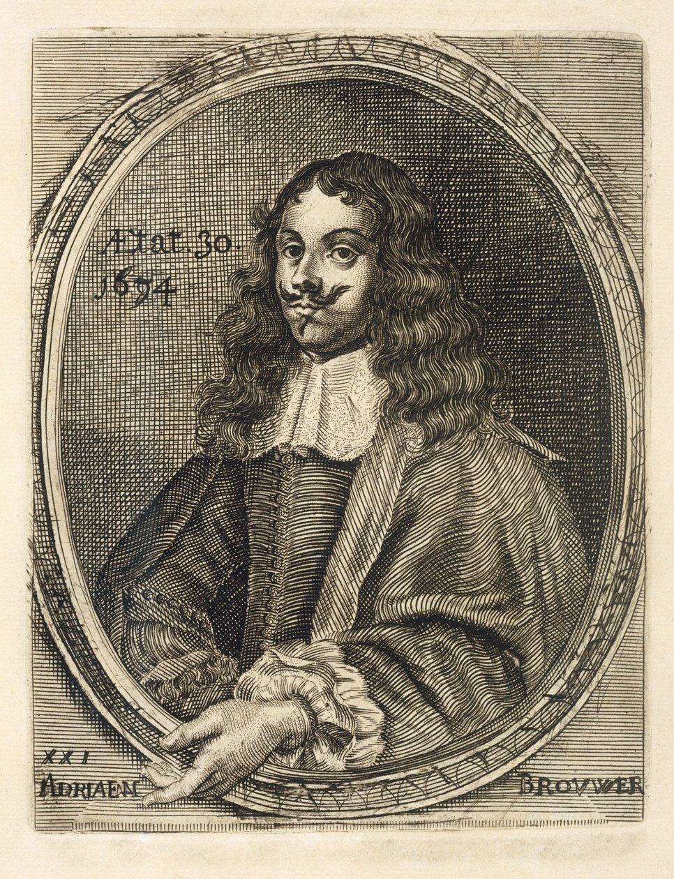 Portret Adriaena Brouwera, 1634 autorstwa Flemish School