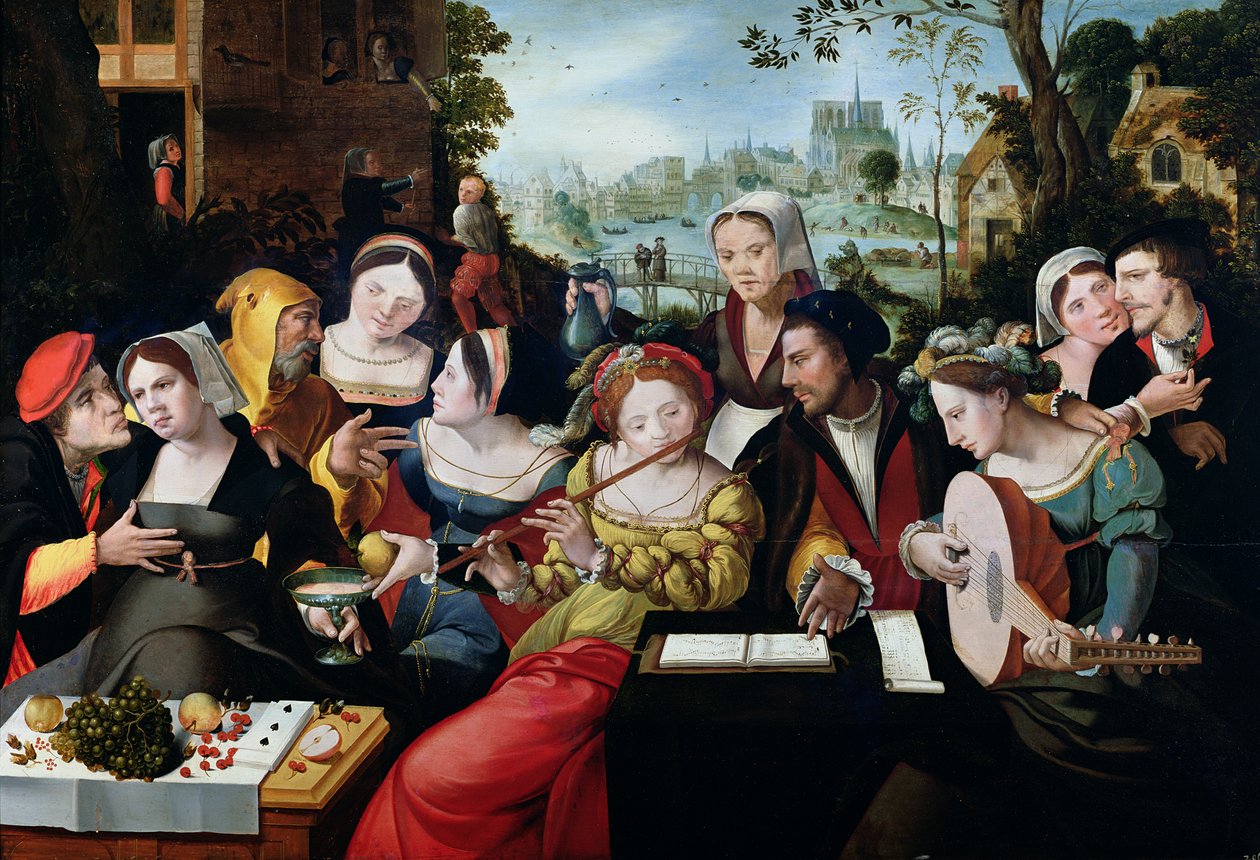 Scena Galante u bram Paryża autorstwa Flemish School