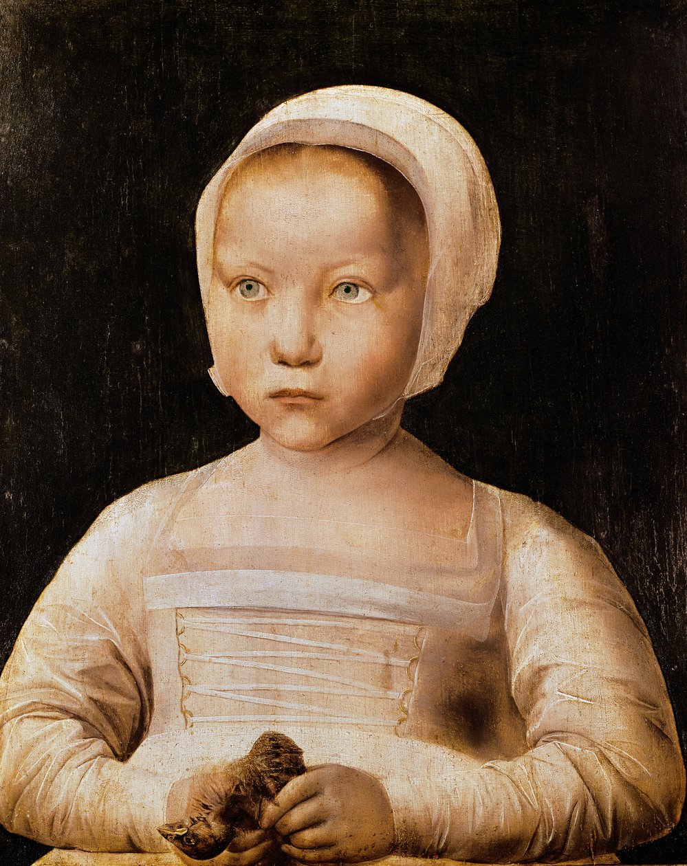 Młoda dziewczyna z martwym ptakiem, ok. 1500-25 autorstwa Flemish School