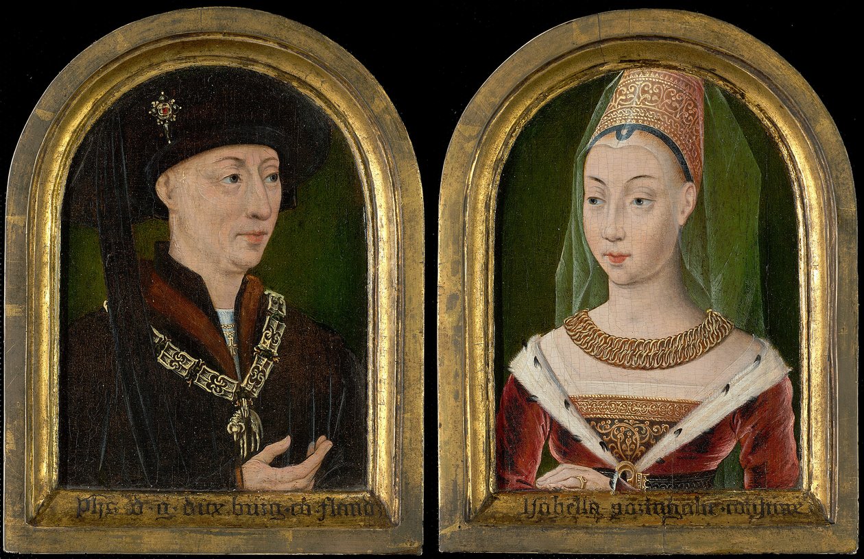 Filip Dobry, książę Burgundii; Izabela Burbon () autorstwa Flemish
