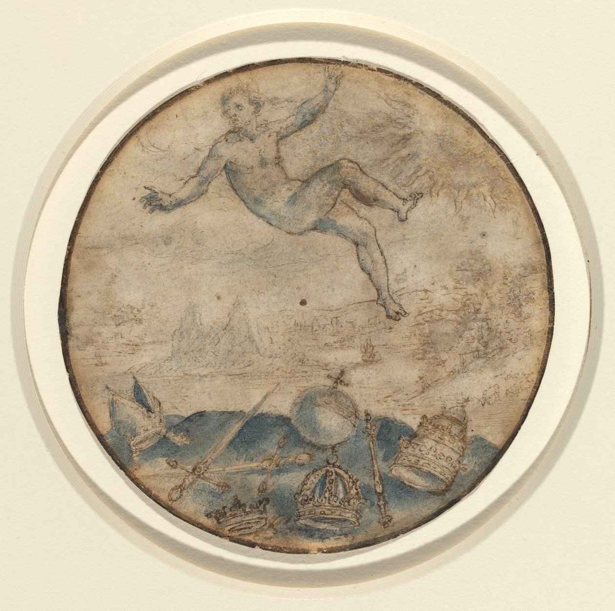Człowiek spadający z nieba autorstwa Flemish 17th Century