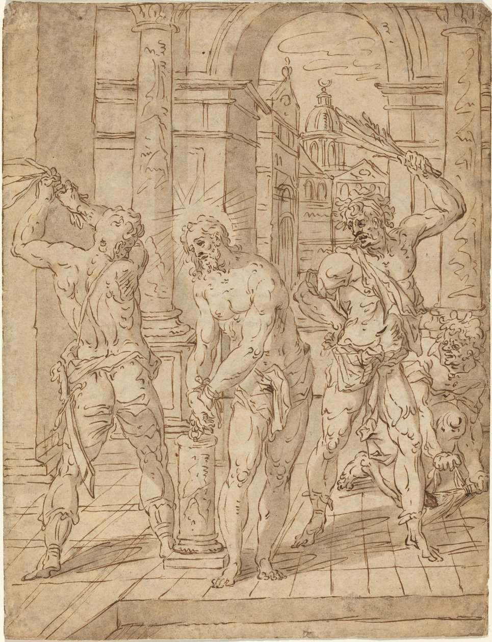 Biczowanie Chrystusa autorstwa Flemish 17th Century after Hendrik de Clerck