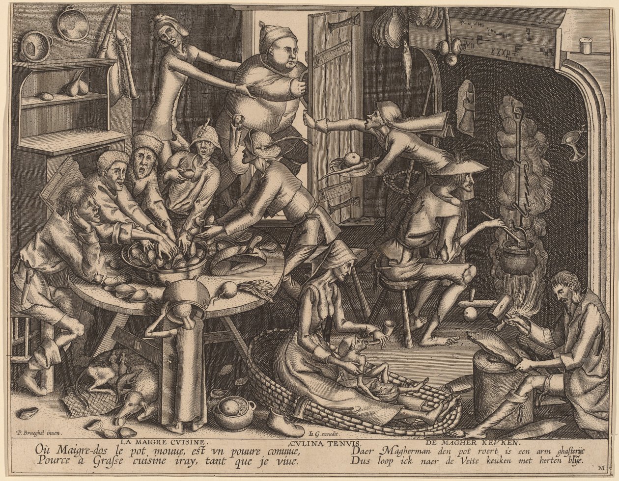 Cienka kuchnia autorstwa Flemish 17th Century, after Pieter van der Heyden, after Pieter Bruegel the Elder