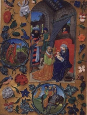 Dodaj Ms 17280 fol.197b Adoracja Trzech Króli, z flamandzkiego Księgi Godzin, Brugia (welum) autorstwa Flemish School