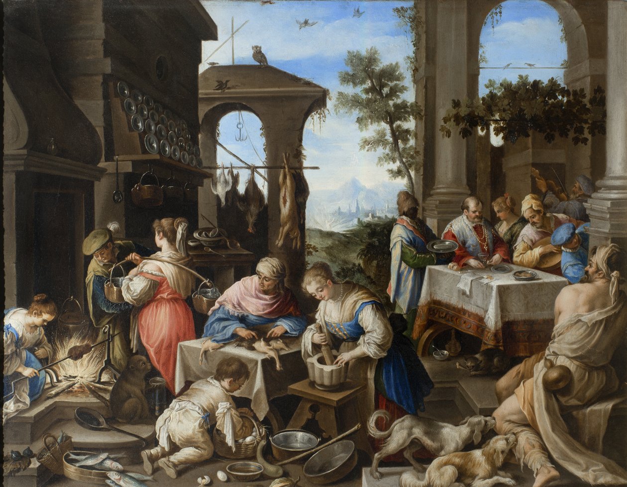 Bankiet bogatych Epulone, 1600-25 autorstwa Flemish School