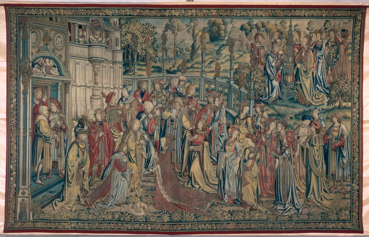 Batszeba zamówiona do Pałacu, Gobelin Dawida i Batszeby, ok. 1510-15 autorstwa Flemish School