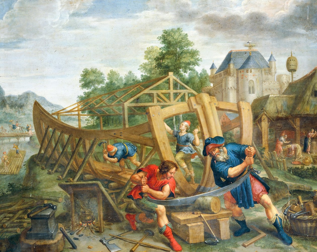 Budowa arki autorstwa Flemish School