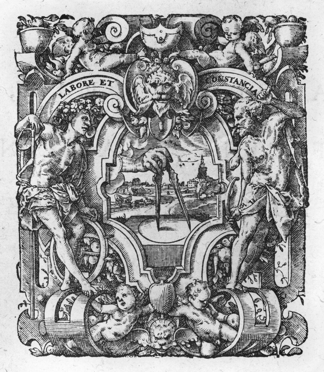 Sygnatura drukowana Christophe Plantins, ilustracja z Dzieł Tacyta, 1607 autorstwa Flemish School