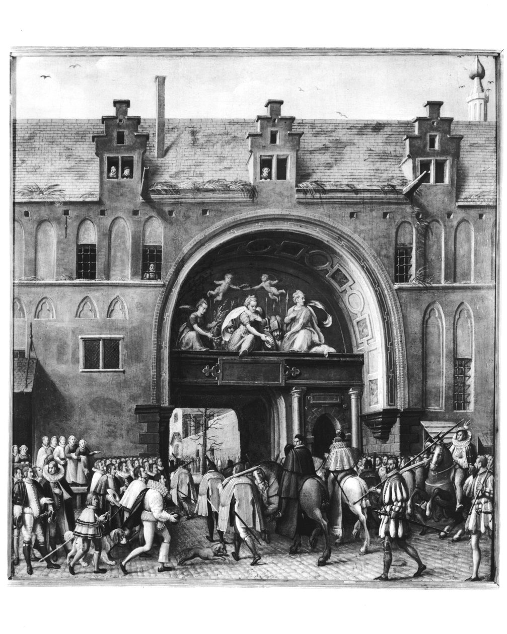Wjazd Herkulesa Francois z Francji, księcia Alencon (1554-84) do Antwerpii, 19 lutego 1582 autorstwa Flemish School