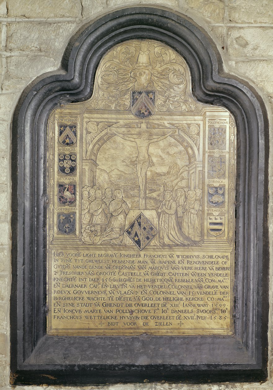 Epitafium Francois van Wychhuus, koniec XVI w. (mosiądz) autorstwa Flemish School
