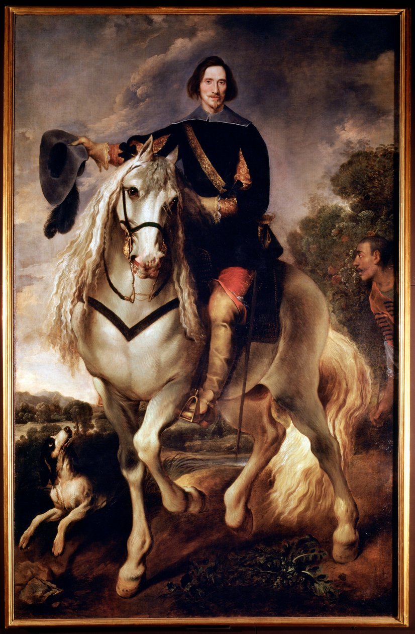 Konny portret kapitana z jego pazią mauretańską (olej na płótnie, ok. 1635) autorstwa Flemish School