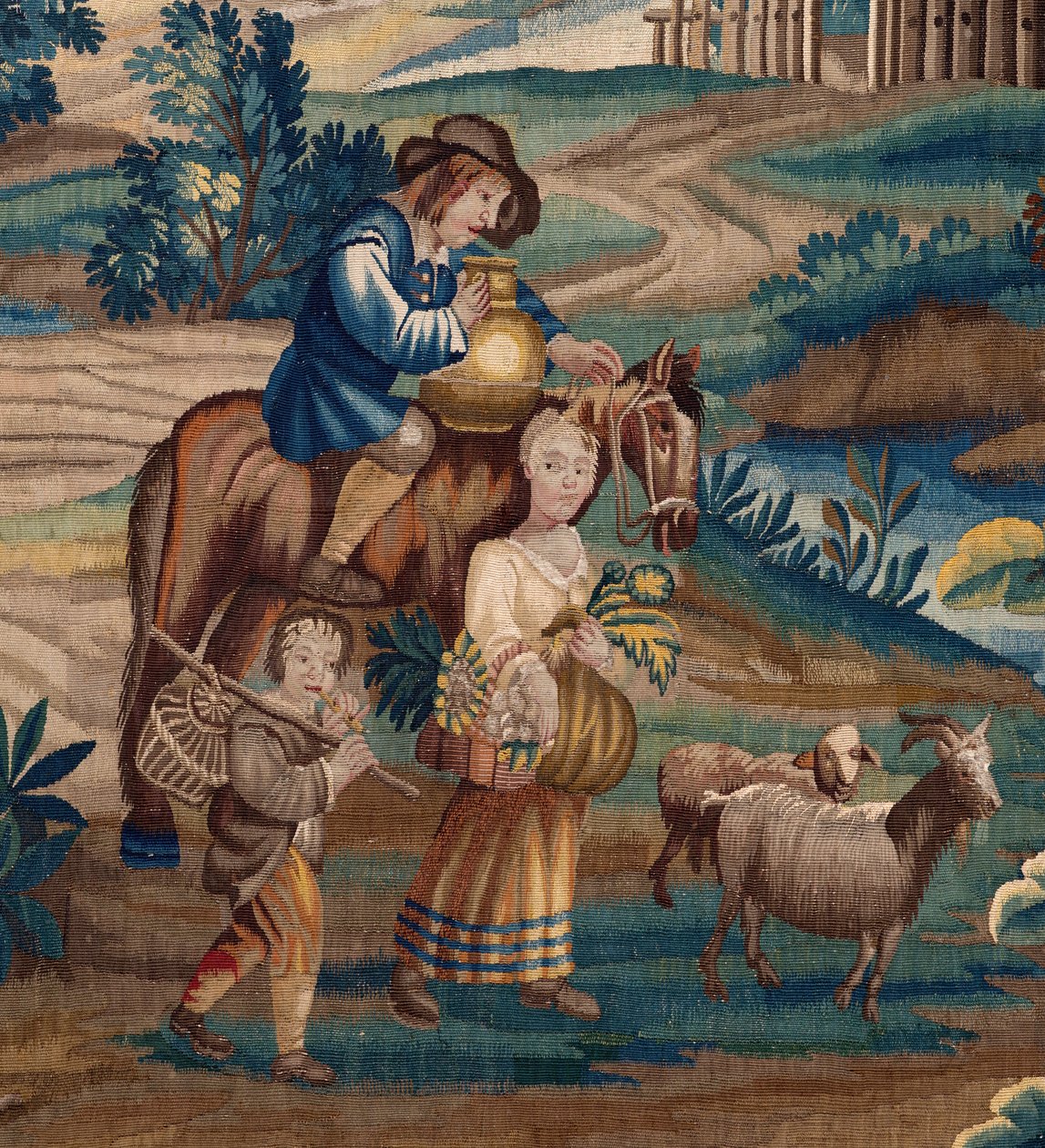 Flamandzki gobelin. Koniec XVII wieku. Własność kościoła Sint-Walburgakerk Oudenaarde (Dekenij van de Sint-Walburga). autorstwa Flemish School