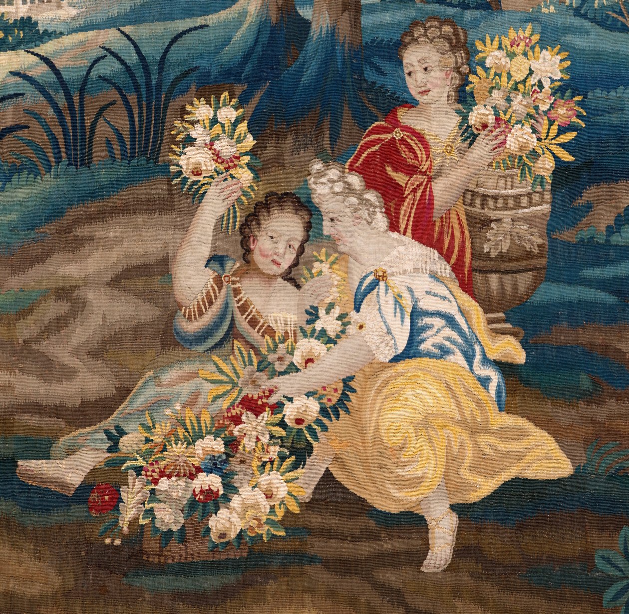 Flamandzki gobelin. Koniec XVII wieku. Własność kościoła Sint-Walburgakerk Oudenaarde (Dekenij van de Sint-Walburga). autorstwa Flemish School
