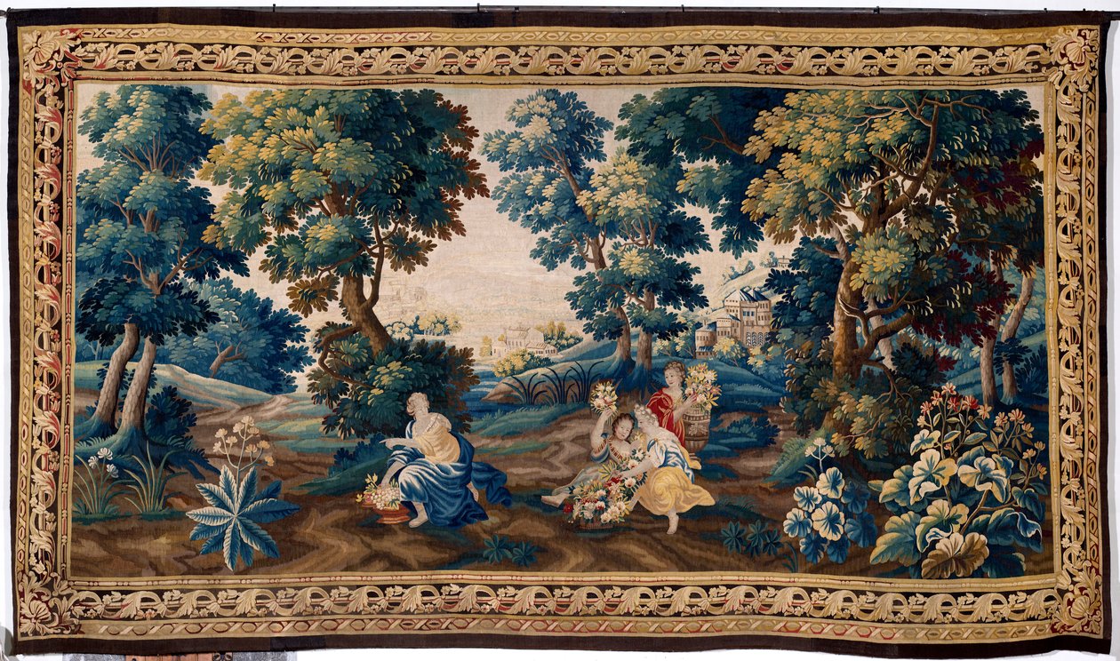 Flamandzki gobelin. Koniec XVII wieku. Własność kościoła Sint-Walburgakerk Oudenaarde (Dekenij van de Sint-Walburga). autorstwa Flemish School
