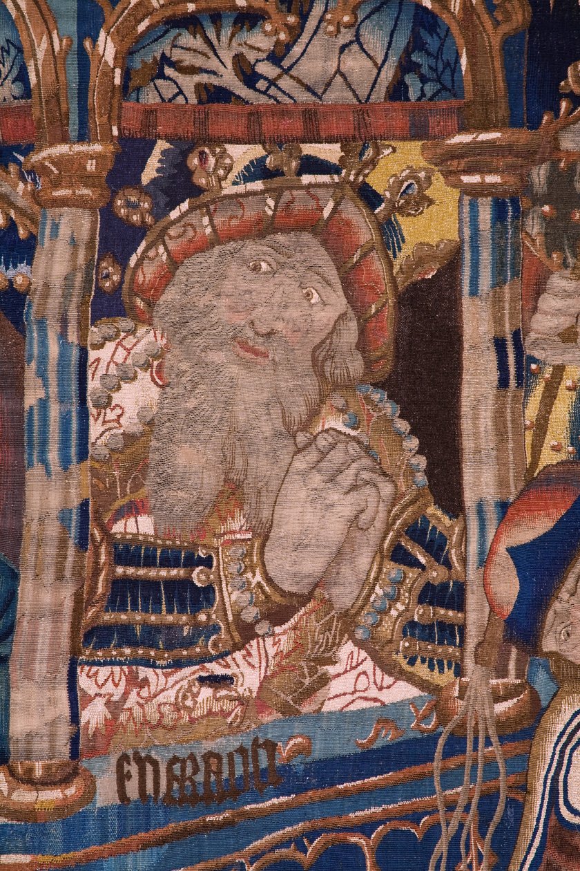 Flamandzki gobelin. Przejście przez Morze Czerwone (Paso del Mar Rojo). Około 1490. Detal. autorstwa Flemish School