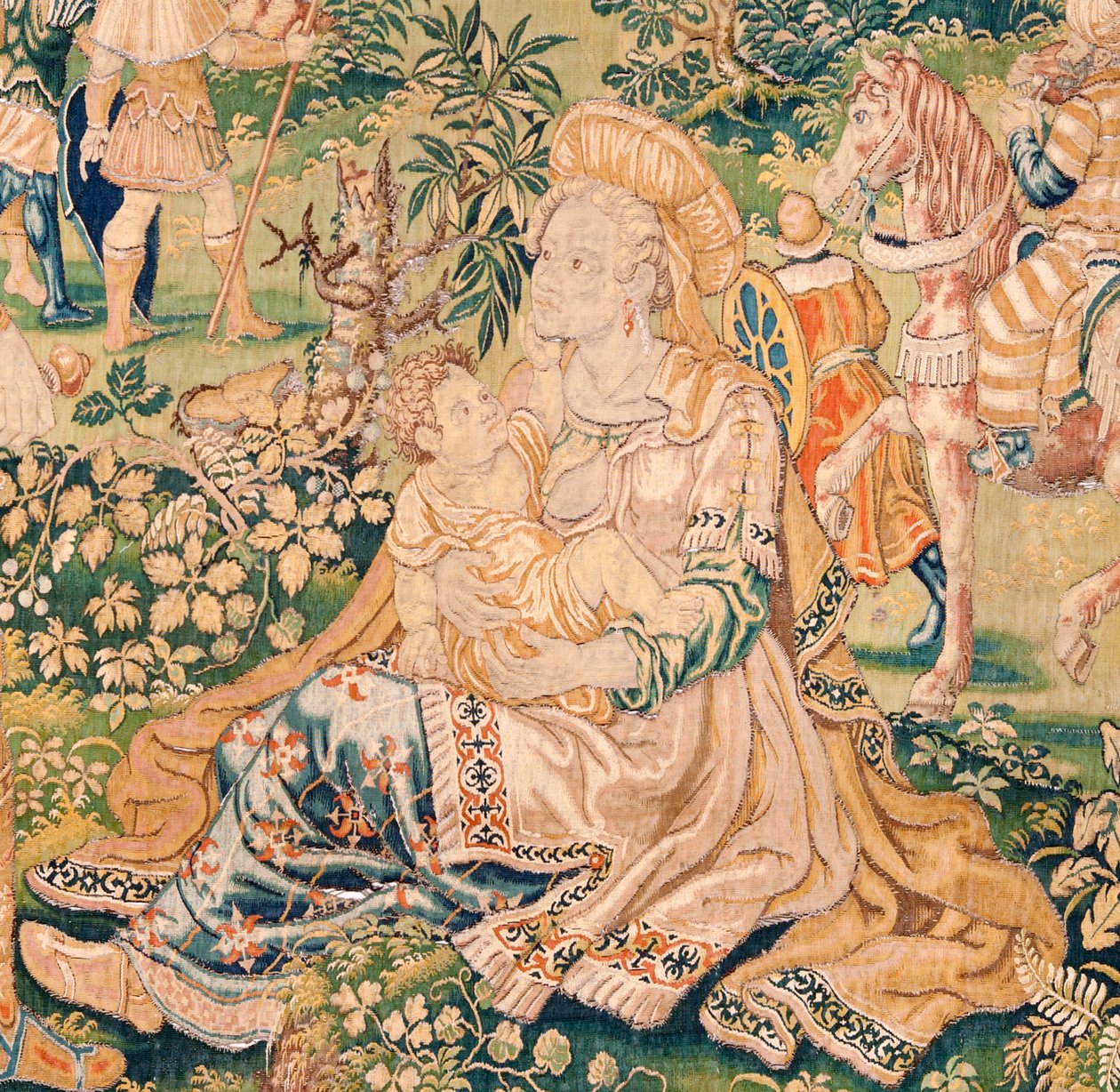 Flamandzki gobelin. Seria Księga Judyty. Judyta przed Holofernesem (Judith ante Holofernes). Piąty gobelin z serii. Produkcja Holandia, Bruksela(?). Druga połowa XVI wieku. Tkanina Wełna. Lokalizacja Kościół św. Mikołaja z Bari (mus autorstwa Flemish School