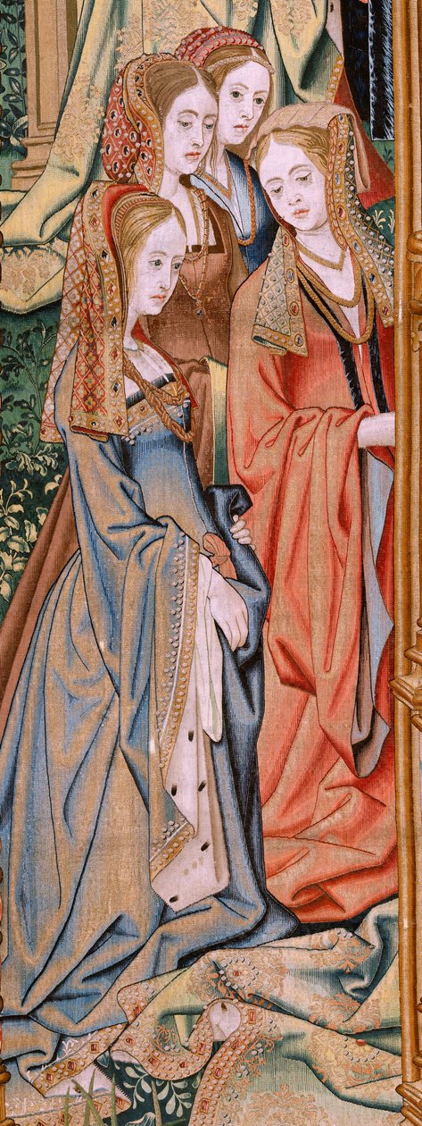 Flamandzki gobelin. Seria Historia Dawida i Batszeby. Małżeństwo Dawida i Batszeby (Casamiento de David y Betsabé). Drugi panel serii. Model Anonimowy. Producent nieznany, Bruksela. 1505. Tkanina Złoto, jedwab i wełna. autorstwa Flemish School