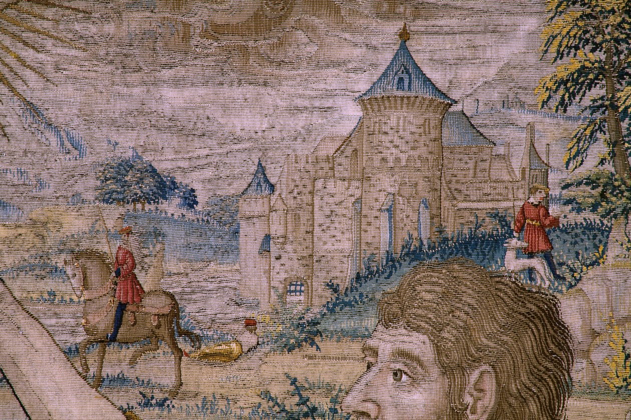 Flamandzki gobelin. Seria Historia św. Jana Chrzciciela: Chrzest Chrystusa (Het doopsel van Christus). Atelier w Brukseli. 1515-1520. autorstwa Flemish School