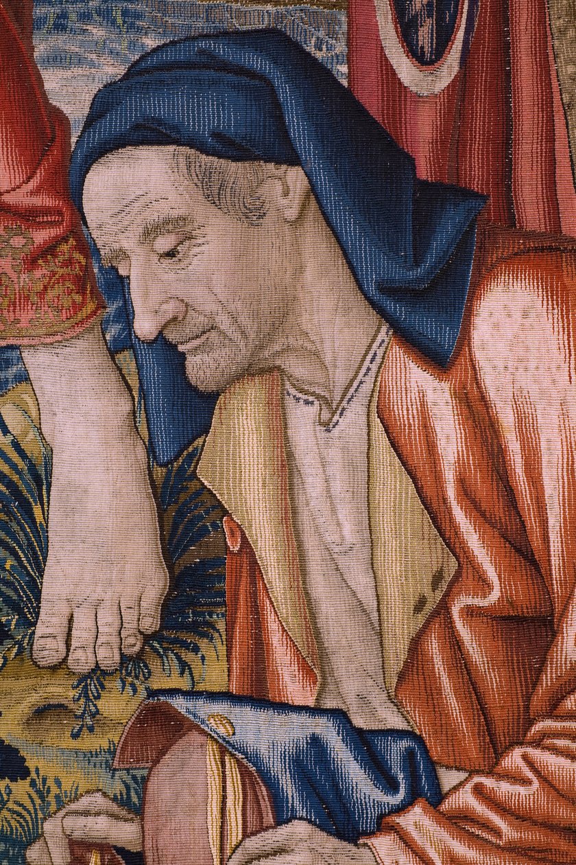 Flamandzki gobelin. Seria Historia św. Jana Chrzciciela: Chrzest Chrystusa (Het doopsel van Christus). Atelier w Brukseli. 1515-1520. autorstwa Flemish School