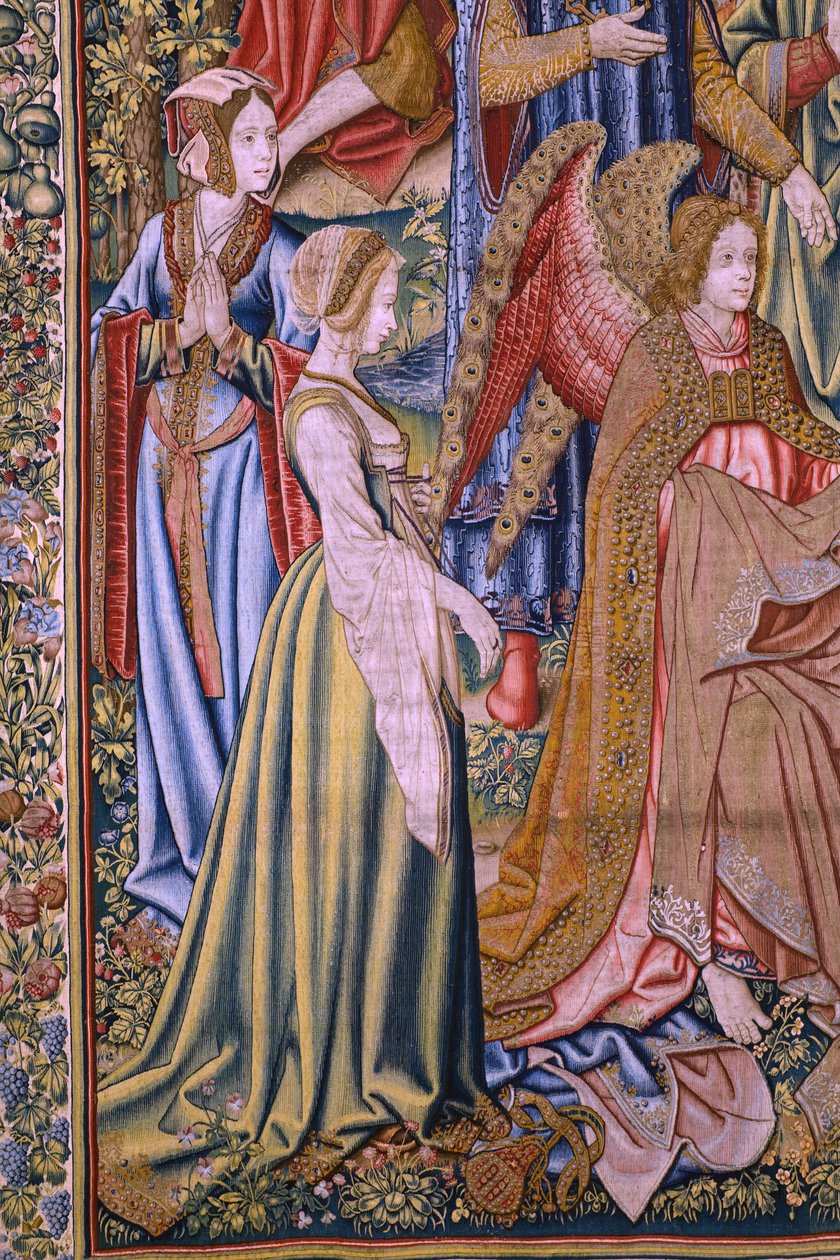 Flamandzki gobelin. Seria Historia św. Jana Chrzciciela: Chrzest Chrystusa (Het doopsel van Christus). Atelier w Brukseli. 1515-1520. autorstwa Flemish School