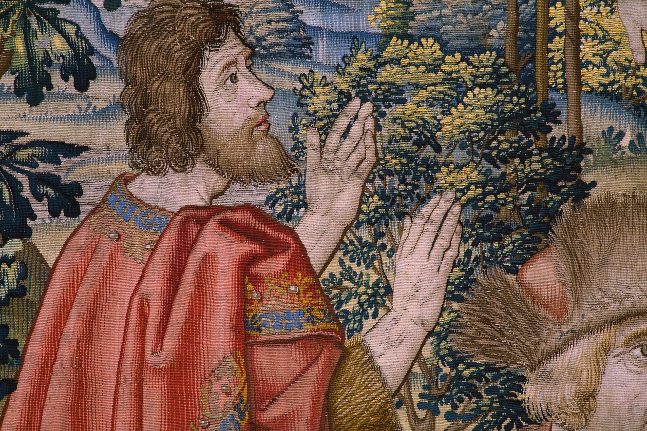 Flamandzki gobelin. Seria Historia św. Jana Chrzciciela: Chrzest Chrystusa (Het doopsel van Christus). Atelier w Brukseli. 1515-1520. autorstwa Flemish School