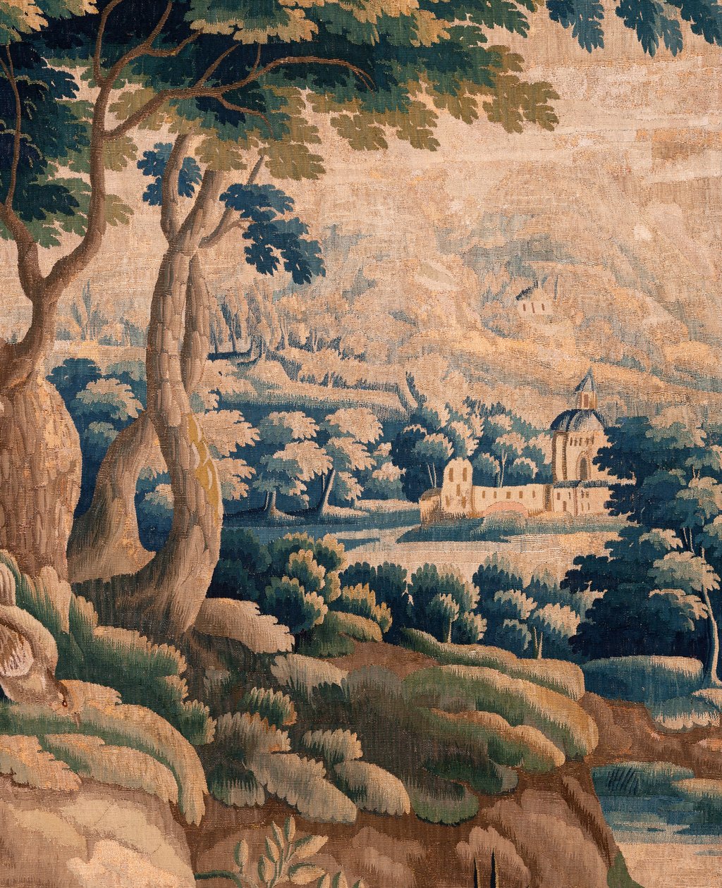 Flamandzki gobelin. Tak zwana Verdure. Atelier Oudenaarde. 332x318cm. Inw 00021. XVII wiek. autorstwa Flemish School