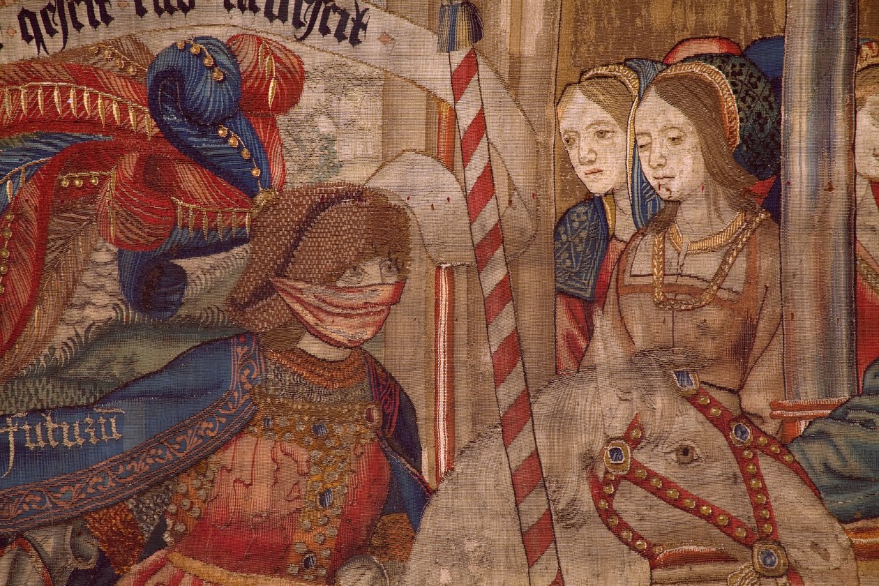 Flamandzki gobelin. Triumf czasu (De triomf van de Tijd, El triunfo del Tiempo). Wełna i jedwab. 347x342cm. Prywatna kolekcja. Około 1504. Detal. autorstwa Flemish School
